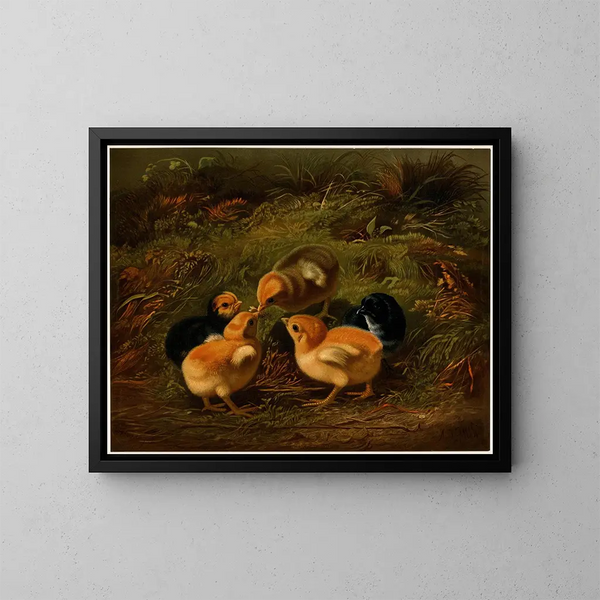 Poules - Arthur Fitzwilliam Tait — quadro incorniciato alla parete