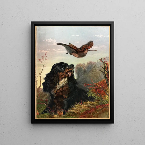 Cocker e Beccaccia - Arthur Fitzwilliam Tait — quadro incorniciato alla parete