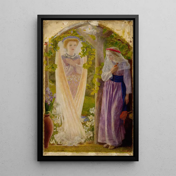 L'Annunciazione - Arthur Hughes — quadro incorniciato alla parete