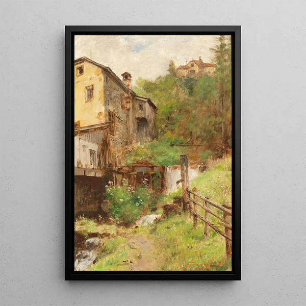 Il vecchio mulino - Arthur von Ferraris — quadro incorniciato alla parete