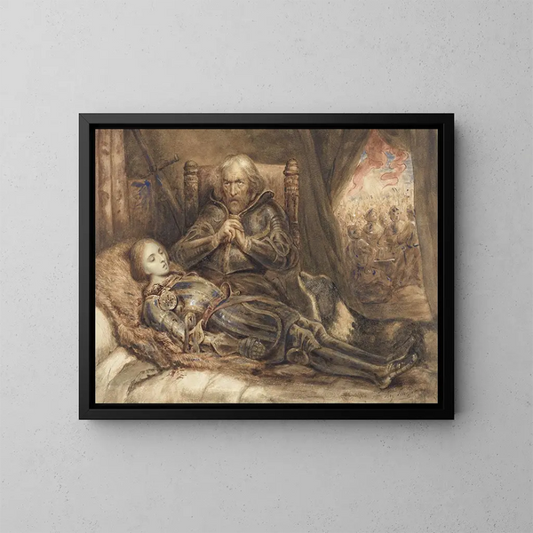 Eberhard di Württemberg in lutto per suo figlio - Ary Scheffer — quadro incorniciato alla parete