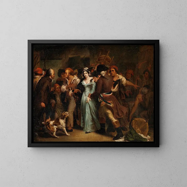 L'Arresto di Charlotte Corday - Ary Scheffer — quadro incorniciato alla parete