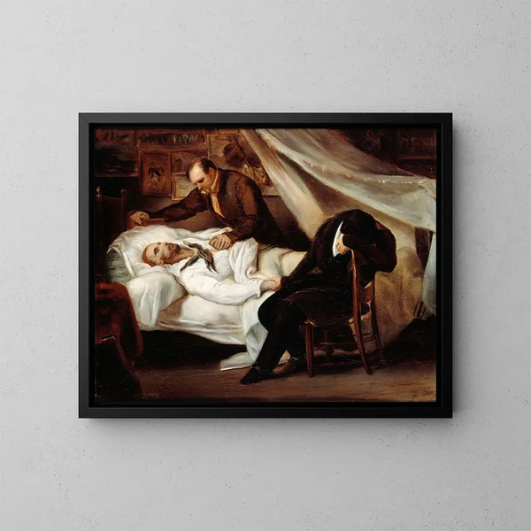 La Mort de Gricault - Ary Scheffer — quadro incorniciato alla parete