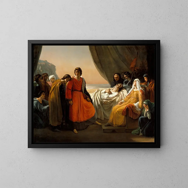 La Mort de Saint Louis - Ary Scheffer — quadro incorniciato alla parete