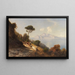 paesaggio costiero italiano con sullo sfondo le montagne di Capri - Ascan Lutteroth — quadro incorniciato alla parete
