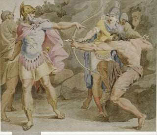 Asmus Jacob Carstens - Philoctetes aiming the bow of Hercules at Odysseus.webp