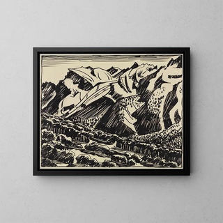 Paesaggio montano nel Bergell - August Babberger — quadro incorniciato alla parete
