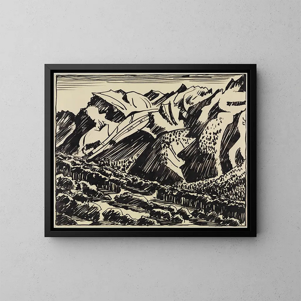 Paesaggio montano nel Bergell - August Babberger — quadro incorniciato alla parete