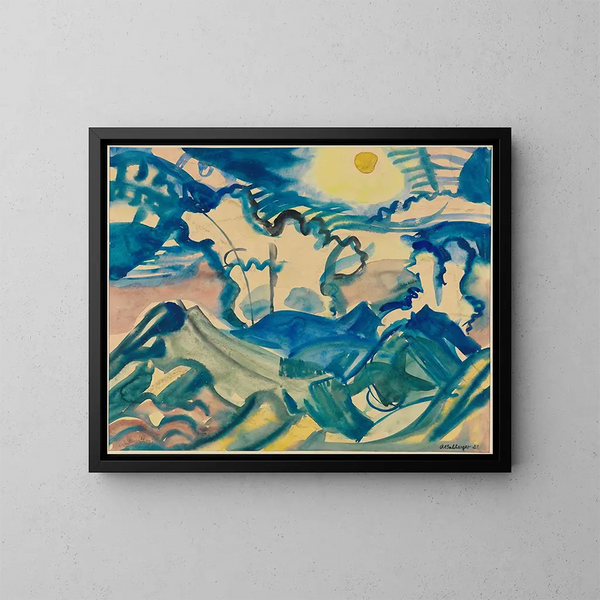 Paesaggio al Klausenpass nel pomeriggio - August Babberger — quadro incorniciato alla parete
