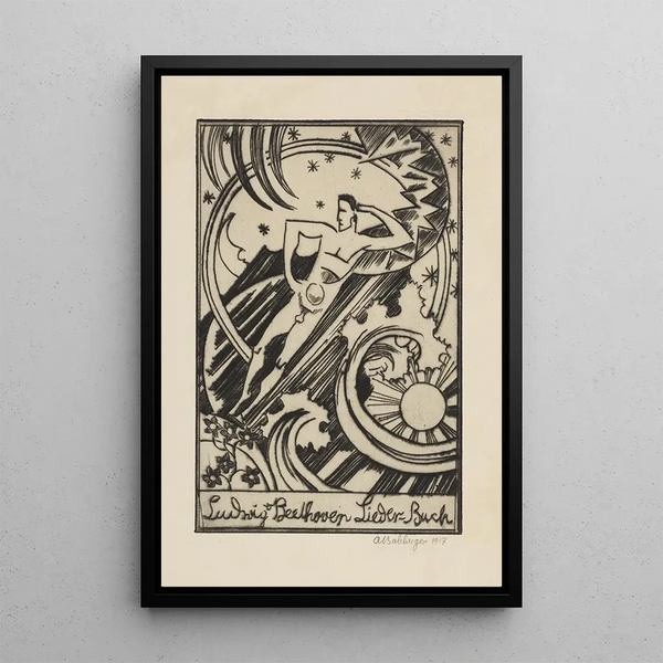 Libro di canti di Ludwig van Beethoven - August Babberger — quadro incorniciato alla parete