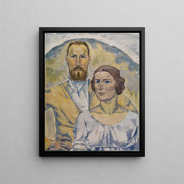 Autoritratto dell'artista con sua moglie - August Babberger — quadro incorniciato alla parete