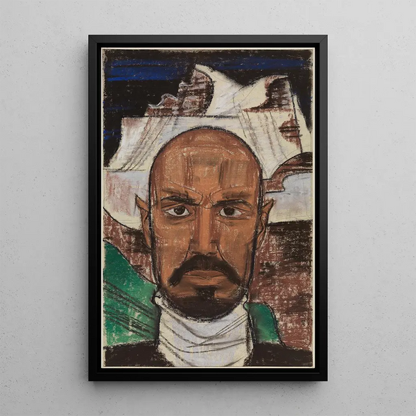 Autoritratto con corno da caccia - August Babberger — quadro incorniciato alla parete