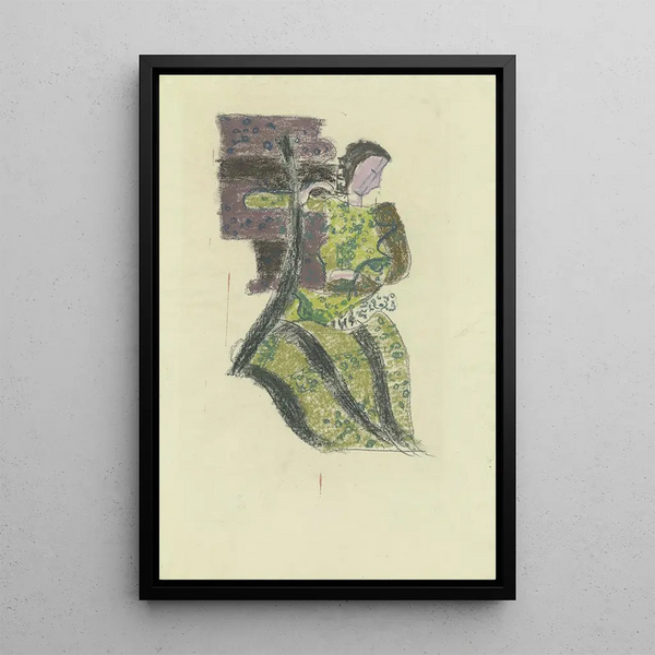 Figura femminile verso destra - August Babberger — quadro incorniciato alla parete