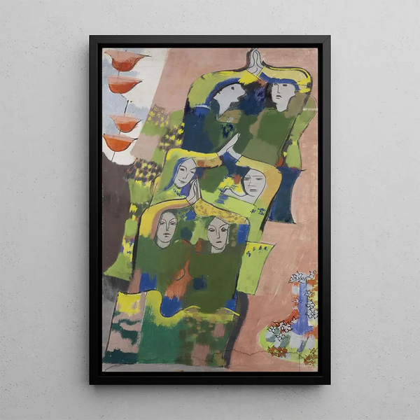 Riproduzione del dipinto Donne in campagna - August Babberger