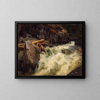 Studio di una cascata - August Cappelen — quadro incorniciato alla parete