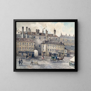 La place Albertina con la casa Andreas Hofer a Vienna - August Gerasch — quadro incorniciato alla parete