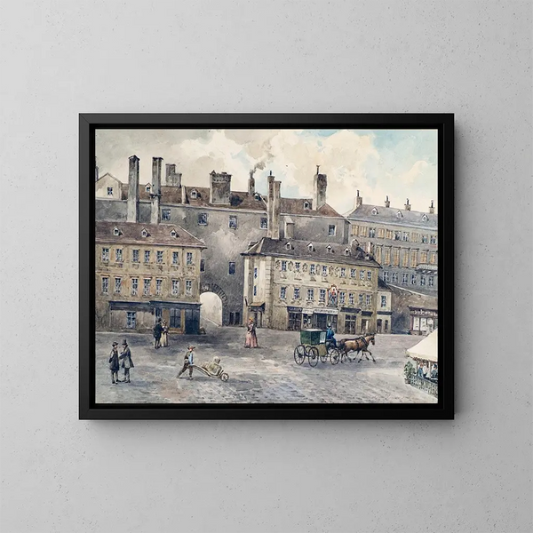 La place Albertina con la casa Andreas Hofer a Vienna - August Gerasch — quadro incorniciato alla parete