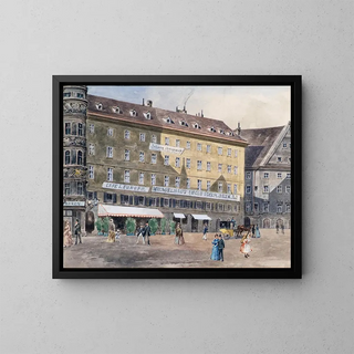 August Gerasch - Die ehemalige Brandsttte am Stephansplatz in Wien mit dem Caf LEurope.webp