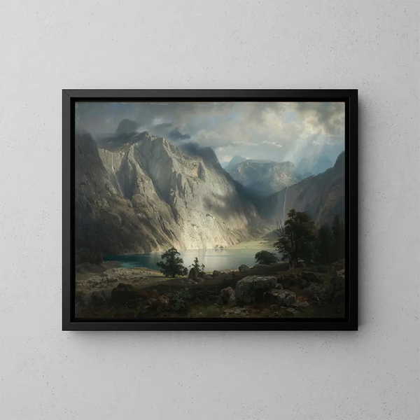Lago Obersee vicino a Berchtesgaden - August Leu — quadro incorniciato alla parete