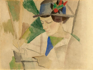 August Macke - Die Frau des Malers lesend.webp