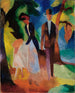 Le persone sul bordo del lago blu - August Macke — vista dell’opera