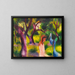 Filles con uccelli blu - August Macke — quadro incorniciato alla parete