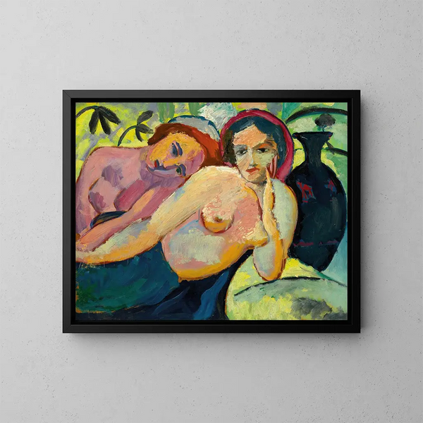 Due ragazze in stile orientale - August Macke — quadro incorniciato alla parete