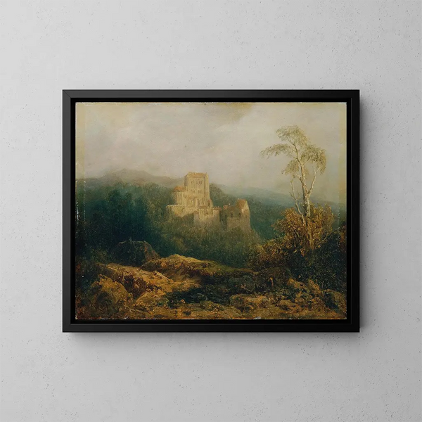 Il castello della montagna - August Piepenhagen — quadro incorniciato alla parete