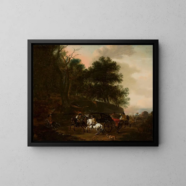 Attacco su viaggiatori - August Querfurt — quadro incorniciato alla parete