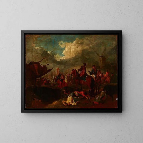 Scène di battaglia - August Querfurt — quadro incorniciato alla parete