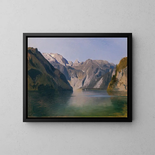 Vista sul Königssee - August Schaeffer von Wienwald — quadro incorniciato alla parete
