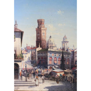 August Von Siegen - Marktplatz in Bologna.webp