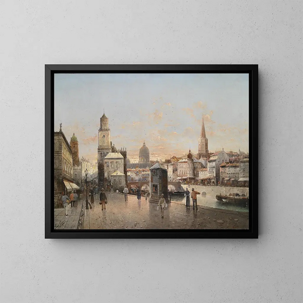 Vista della città - August von Siegen — quadro incorniciato alla parete