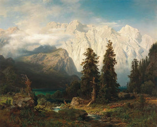 August Wilhelm Leu - A View of the Watzmann Mountain and Lake Knigssee.webp
