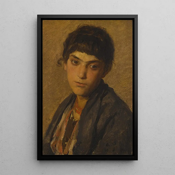 Una pausa riflessiva - August von Pettenkofen — quadro incorniciato alla parete