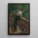 Giovane contadina al balcone - August von Pettenkofen — quadro incorniciato alla parete