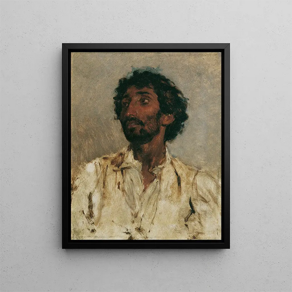 Busto di una zingara - August von Pettenkofen — quadro incorniciato alla parete