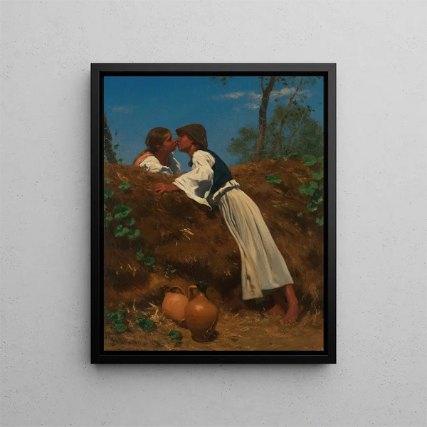 Il Bacio II - August von Pettenkofen — quadro incorniciato alla parete