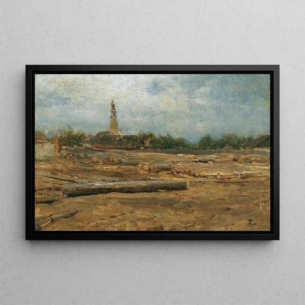 Place de Bois près de Szolnok - August von Pettenkofen — quadro incorniciato alla parete