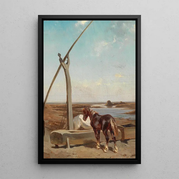 Motivo della Puszta - August von Pettenkofen — quadro incorniciato alla parete