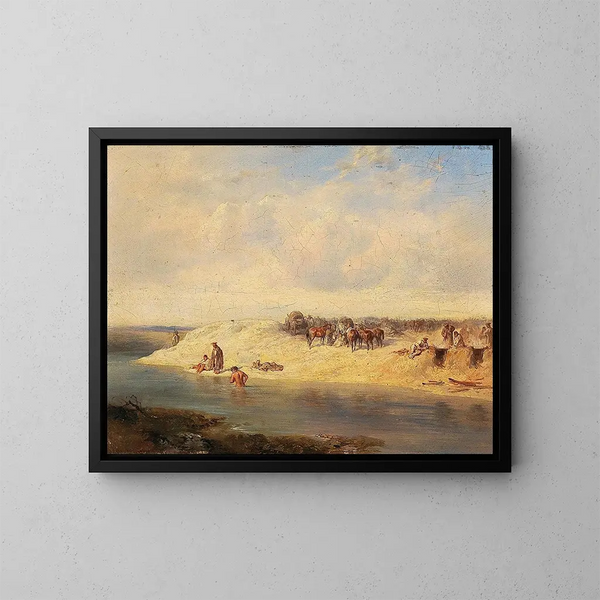 Bivouac russo - August von Pettenkofen — quadro incorniciato alla parete