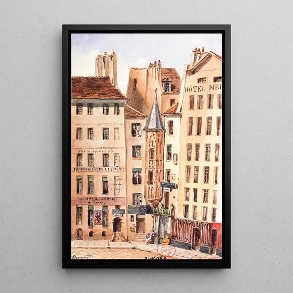 Riproduzione del dipinto Place de l'Hôtel de Ville - Auguste Sébastien Bénard