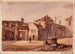 Vista dei resti della chiesa di Saint-Martin in piazza della collegiata faubourg Saint-Marcel - Auguste Sébastien Bénard — vista dell’opera