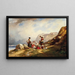 Lavandières al lago di montagna - Auguste Delacroix — quadro incorniciato alla parete
