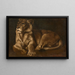 Lionne distesa - Auguste Lançon — quadro incorniciato alla parete