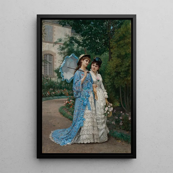 Riproduzione del dipinto Passeggiata nel giardino - Auguste Toulmouche
