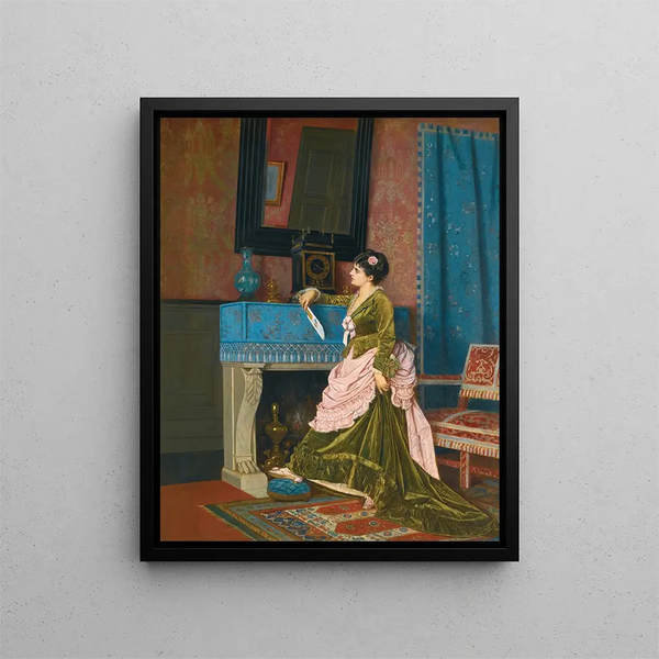 La Lettre d'amour - Auguste Toulmouche — quadro incorniciato alla parete