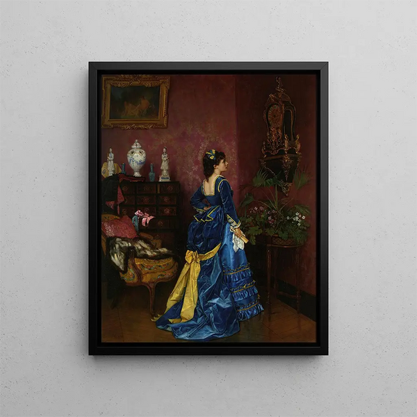 La Robe bleue - Auguste Toulmouche — quadro incorniciato alla parete