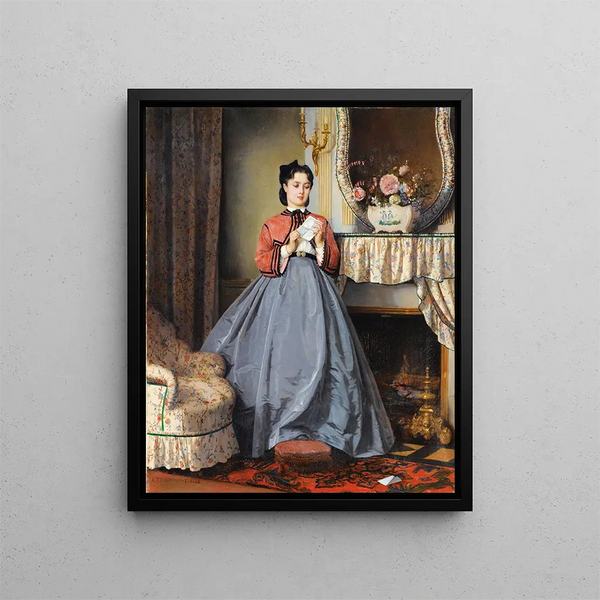 La Lettre d'amour - Auguste Toulmouche — quadro incorniciato alla parete