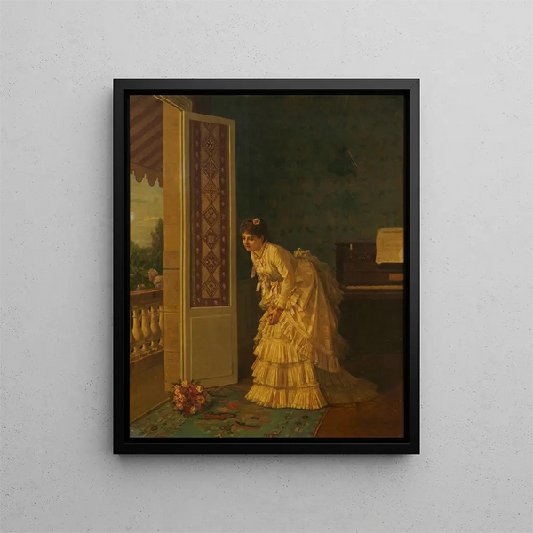 Il mazzo a sorpresa - Auguste Toulmouche — quadro incorniciato alla parete
